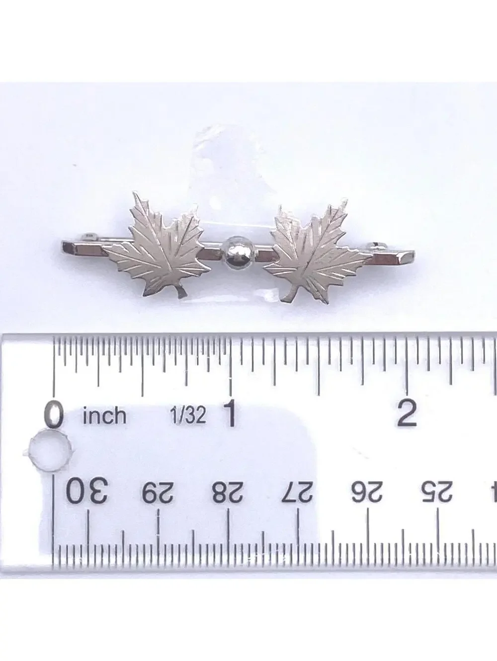 Vintage BOND BOYD Sterling Silver Maple Leaf Brooch, Bar Brooch.
